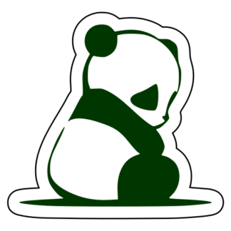 Sad Panda Sticker (Dark Green)